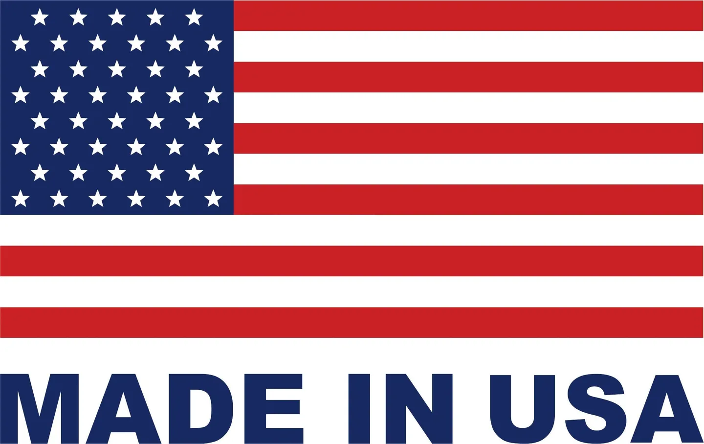 A made in usa sign with an american flag.